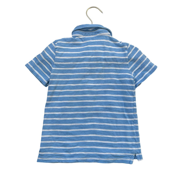 Janie and Jack Light Blue & White Striped Polo Shirt - Size 5