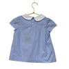 Jacadi Light Blue & White Collar Blouse - Size 4A