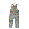 Baby Boden Gray & Multi-Color Farm Print Overalls - Size 2-3Y