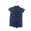 Ralph Lauren Navy Embroidered Flag Polo Romper - Size 6 Mo