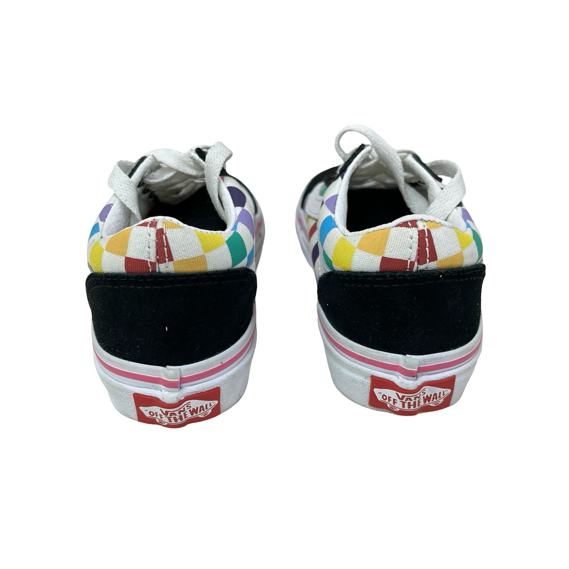 Vans Black & Rainbow Check Sneakers - Size 10.5