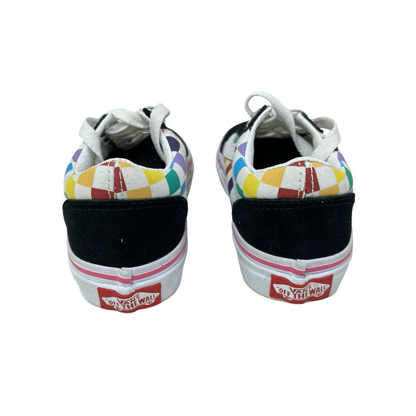 Vans Black & Rainbow Check Sneakers - Size 10.5