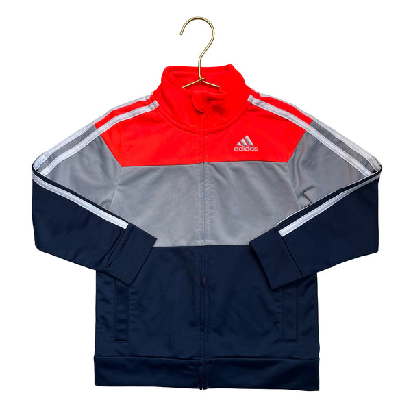 Adidas Navy, Gray, Neon Coral Track Jacket - Size 5