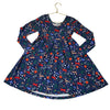 Hanna Andersson Navy Christmas Print Dress - Size 6-7