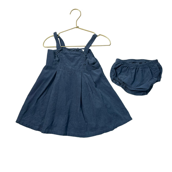 Angel Dear Blue Corduroy Overall Dress & Bloomers - Size 18-24 Mo