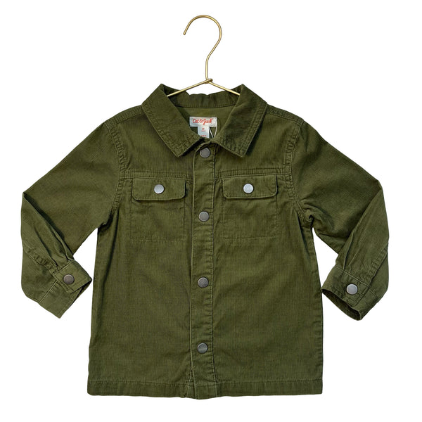 Cat & Jack Olive Green Corduroy Snap Shirt - Size 3T