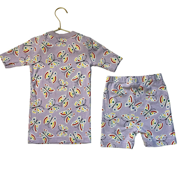 Hanna Andersson Lavender Butterfly Print PJ Set - Size 6-7