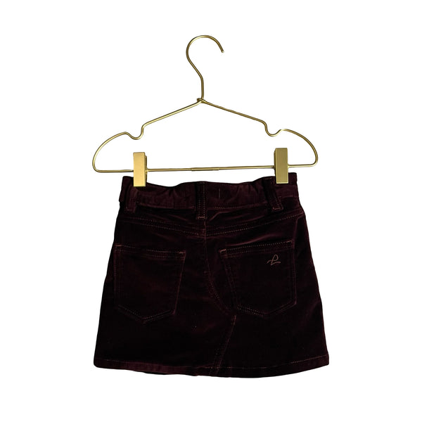 DL 1961 Burgundy Velvet 'Jenny' Skirt - Size 3