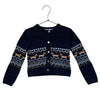 Sergent Major Navy Dog & Heart Pattern Cardigan Sweater - Size 4A