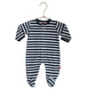 Magnetic Me Black & White Striped Velour Footed PJs - Size NB