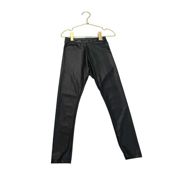 Zara Black Faux Leather Leggings - Size 8