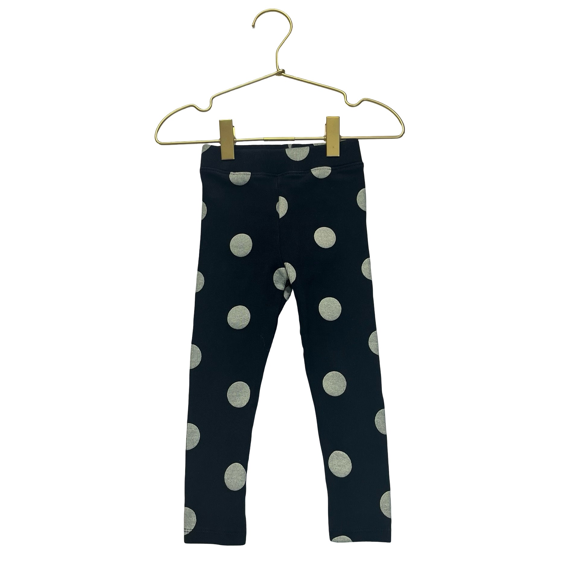 Zara Black & Ivory Polka Dot Leggings - Size 3