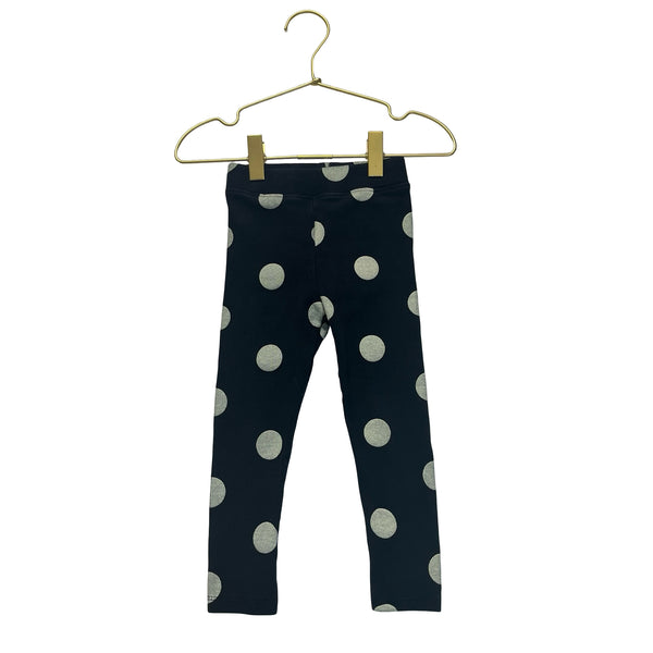 Zara Black & Ivory Polka Dot Leggings - Size 3