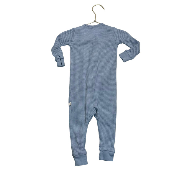Mori Blue Waffle One-Piece PJs - Size 9-12 Mo