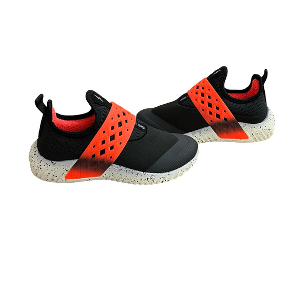 Super Heroic Black & Orange Sneakers - Size 1Y Big Kid