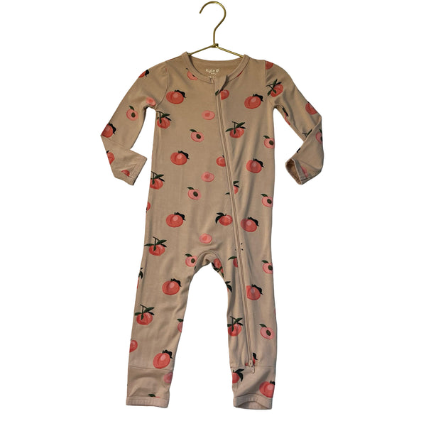 Kyte Peach Print Peach One-Piece PJs - Size 18-24 Mo