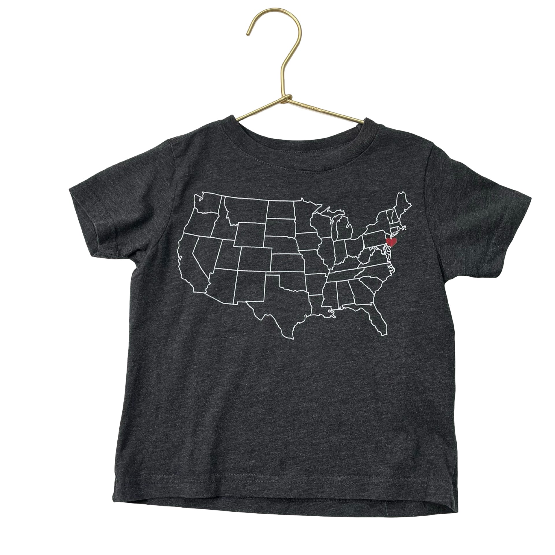Counter Couture Dark Gray NJ Heart Tee - Size 2T