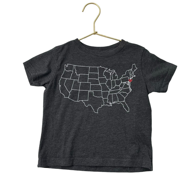 Counter Couture Dark Gray NJ Heart Tee - Size 2T