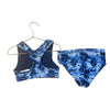Eddie Bauer Blue Tie-Dye Heart Print 2 Piece Swim Suit - Size S 7-8