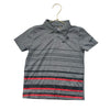 Nike 3 Brand Gray Striped Athletic Polo Shirt - Size 6
