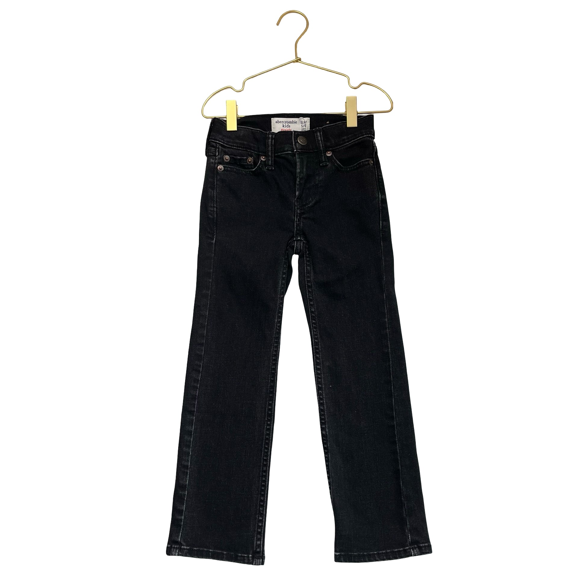Abercrombie Kids Straight Slim Black Denim Jeans - Size 5-6