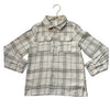 Rylee & Cru Ivory, Tan, Green Plaid Button Down Shirt - Size 8-9Y
