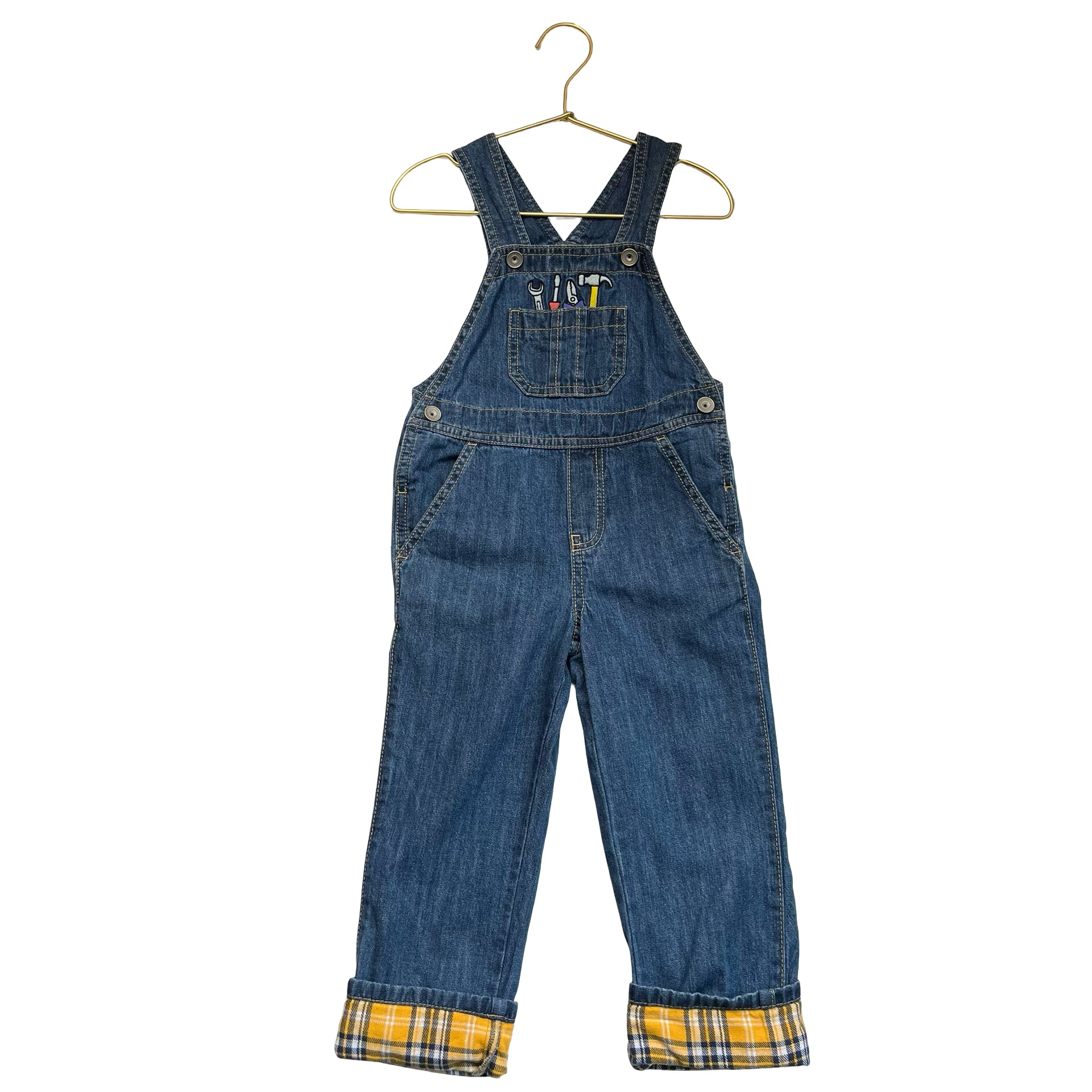 Children's Place Embroidered Tool Denim Overalls - Size 3T
