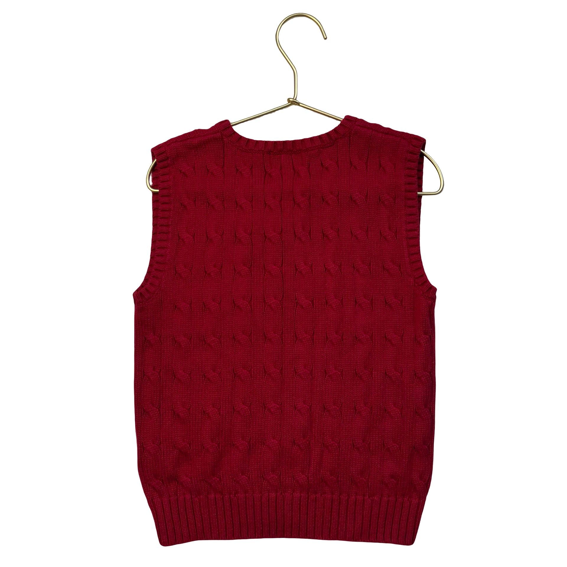 Polo Ralph Lauren Red Cable-Knit Cotton Sweater Vest - Size 5