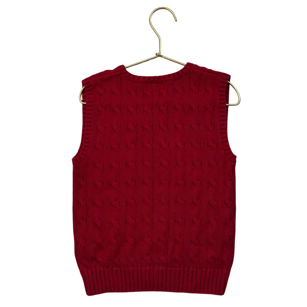 Polo Ralph Lauren Red Cable-Knit Cotton Sweater Vest - Size 5
