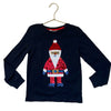 H&M Navy Santa & Elf Flip Sequin Shirt - Size 6-7