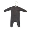 Quincy Mae Gray Ribbed Henley One-Piece - Size 0-3 Mo