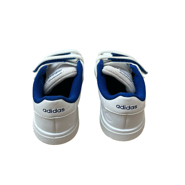 Adidas Grand Court White & Camo Striped Velcro Sneakers - Size 9K
