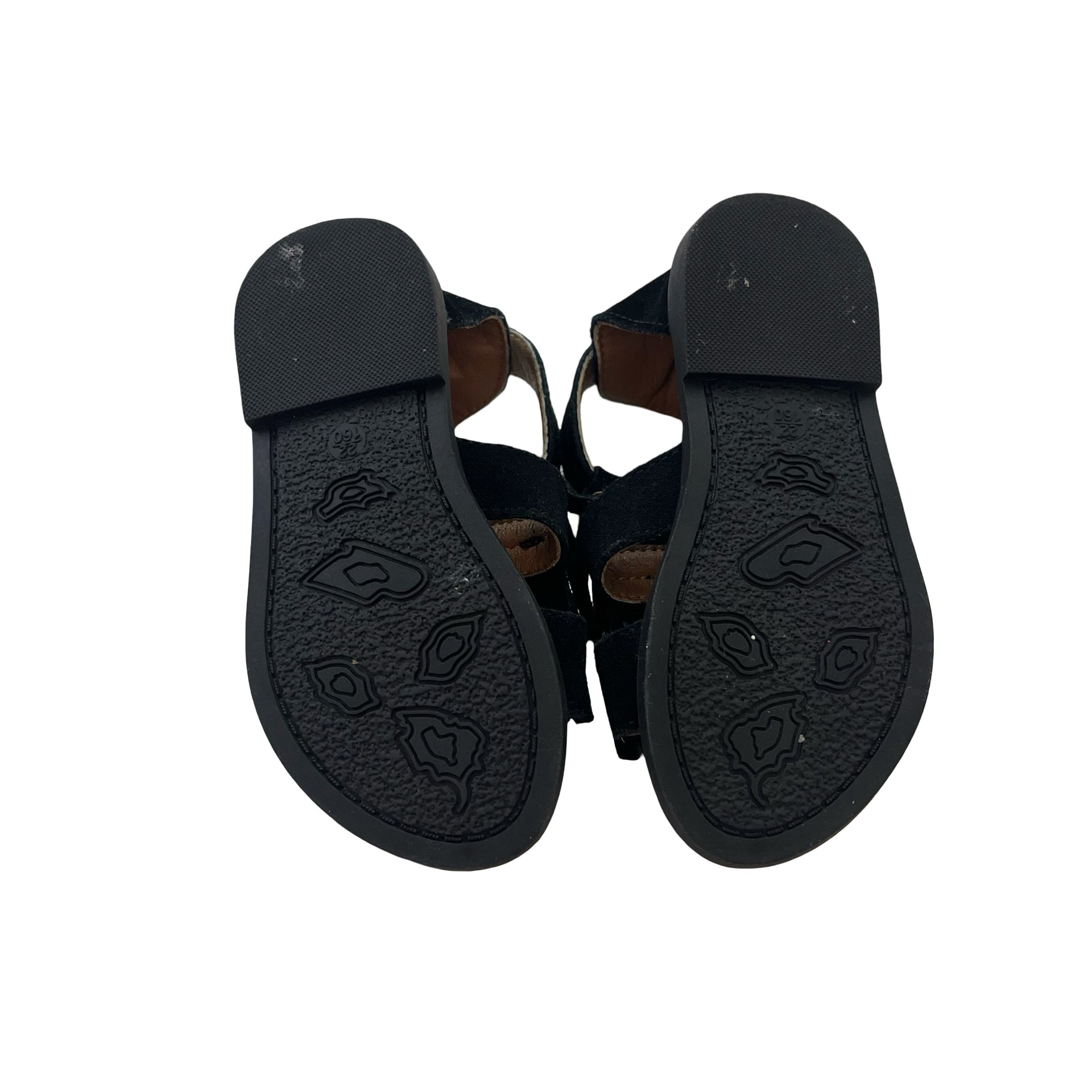 Muyguay Black Faux Suede Fringe Sandals - Size 22 (6)