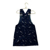 Joules Navy Corduory & Silver Star Overall Dress - Size 6Y