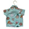 Monica + Andy Teal Food Print Button Down Shirt - Size 9-12 Mo