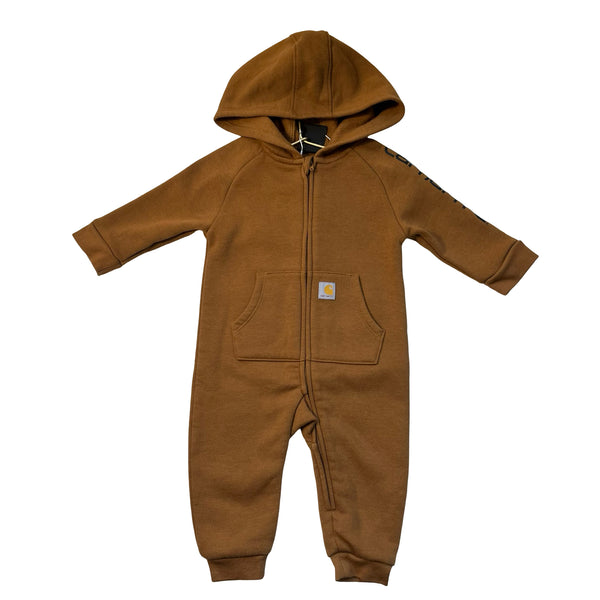 Carhartt Hooded Brown Sweatshirt One-Piece - Size 6 Mo