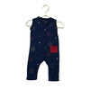 Kyte Navy Fireworks Print One-Piece Romper - Size 6-12 Mo