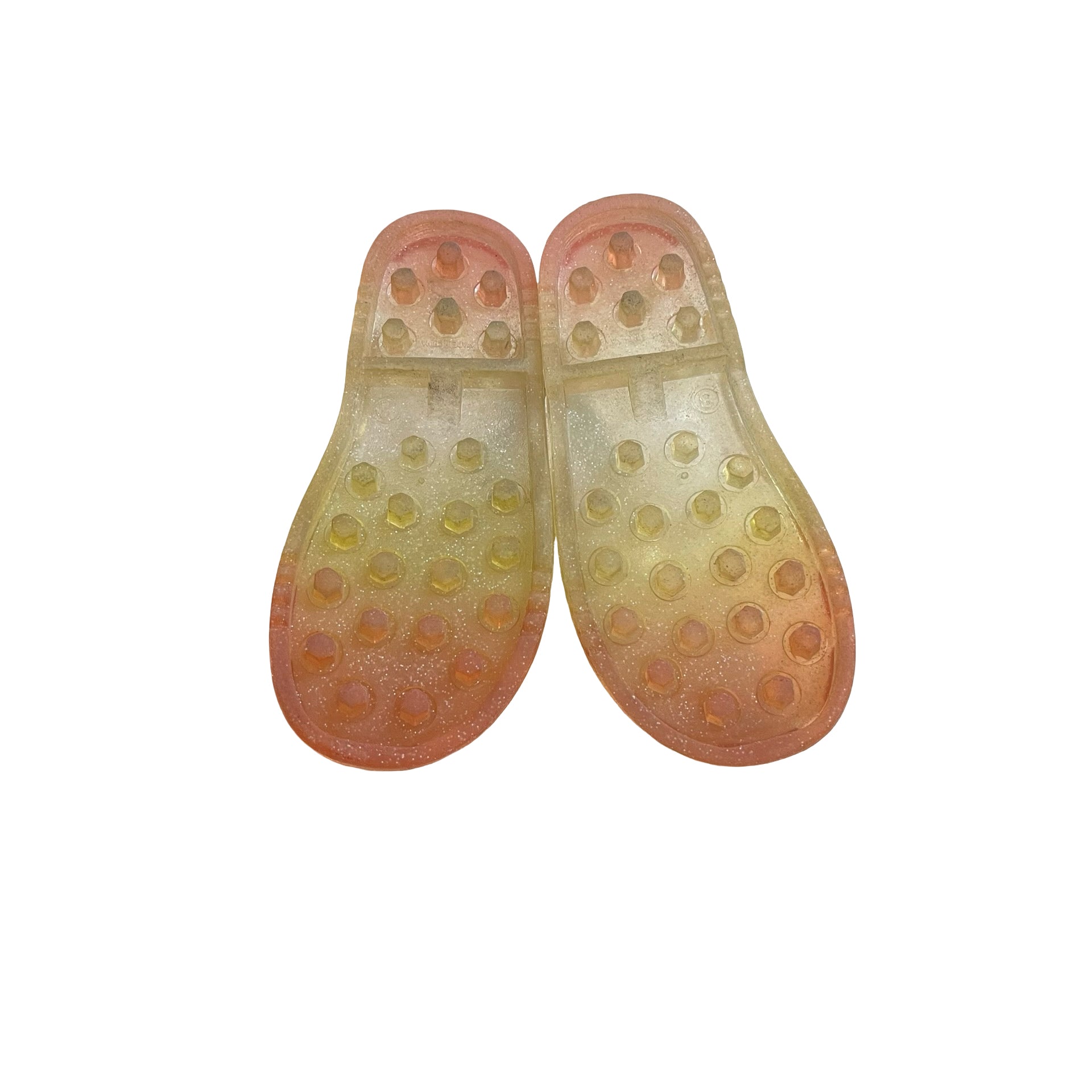 Baby Gap Pink, Yellow, Orange Ombre Sparkle Jelly Sandals - Size 8