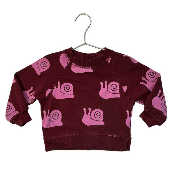 Hanna Andersson Burgundy & Pink Snail Print Sweatshirt - Size 2T
