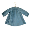 Hanna Andersson Teal Pleated Velvet Dress - Size 12-18 Mo