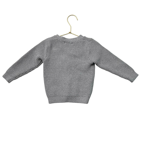 Rylee & Cru Gray Waffle-Knit V-Neck Cardigan Sweater - Size 18-24 Mo