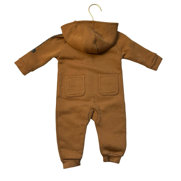 Carhartt Hooded Brown Sweatshirt One-Piece - Size 6 Mo