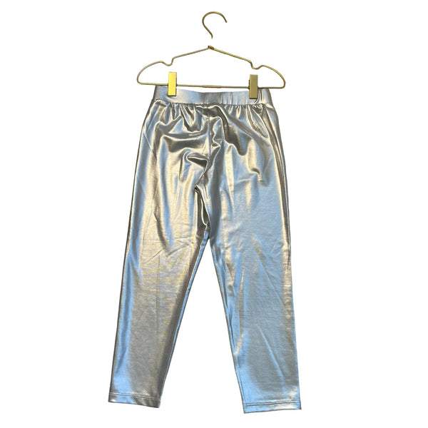 Gap Kids Silver Metallic Leggings - Size S 6-7