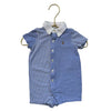 Ralph Lauren Blue & White Striped & Blue Button Down Romper - Size 3 Mo