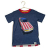 Wes and Willy USA Flag Car Graphic T-Shirt - Size 4