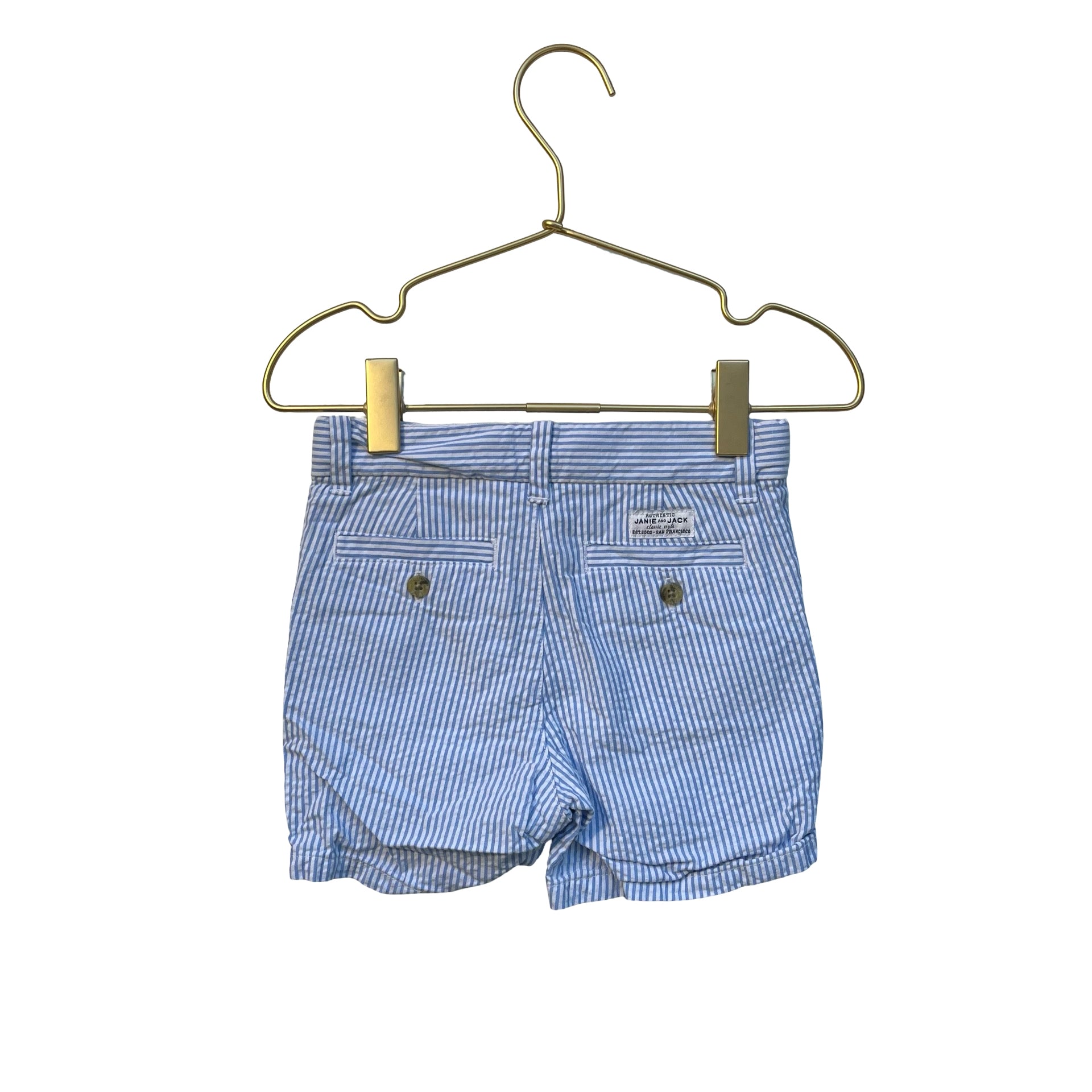Janie and Jack Blue & White Striped Seersucker Shorts - Size 2T