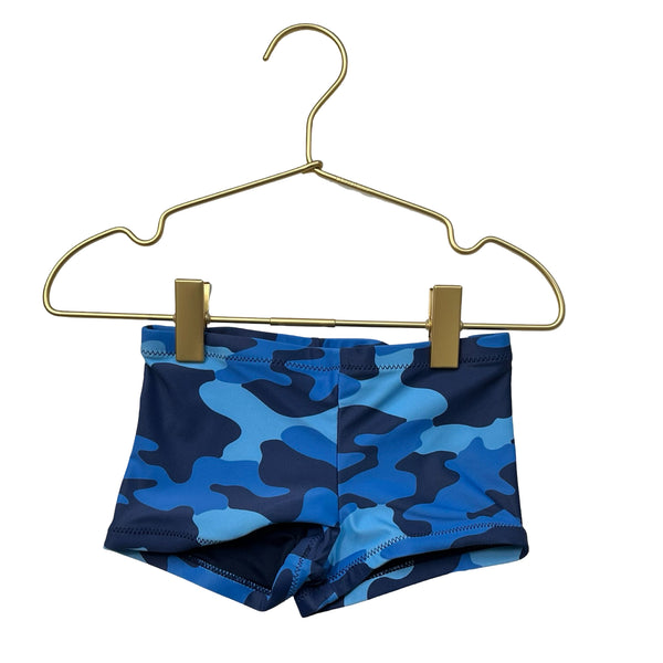 Primary Blue Camo Swim Suit - Size 2-3 Mo
