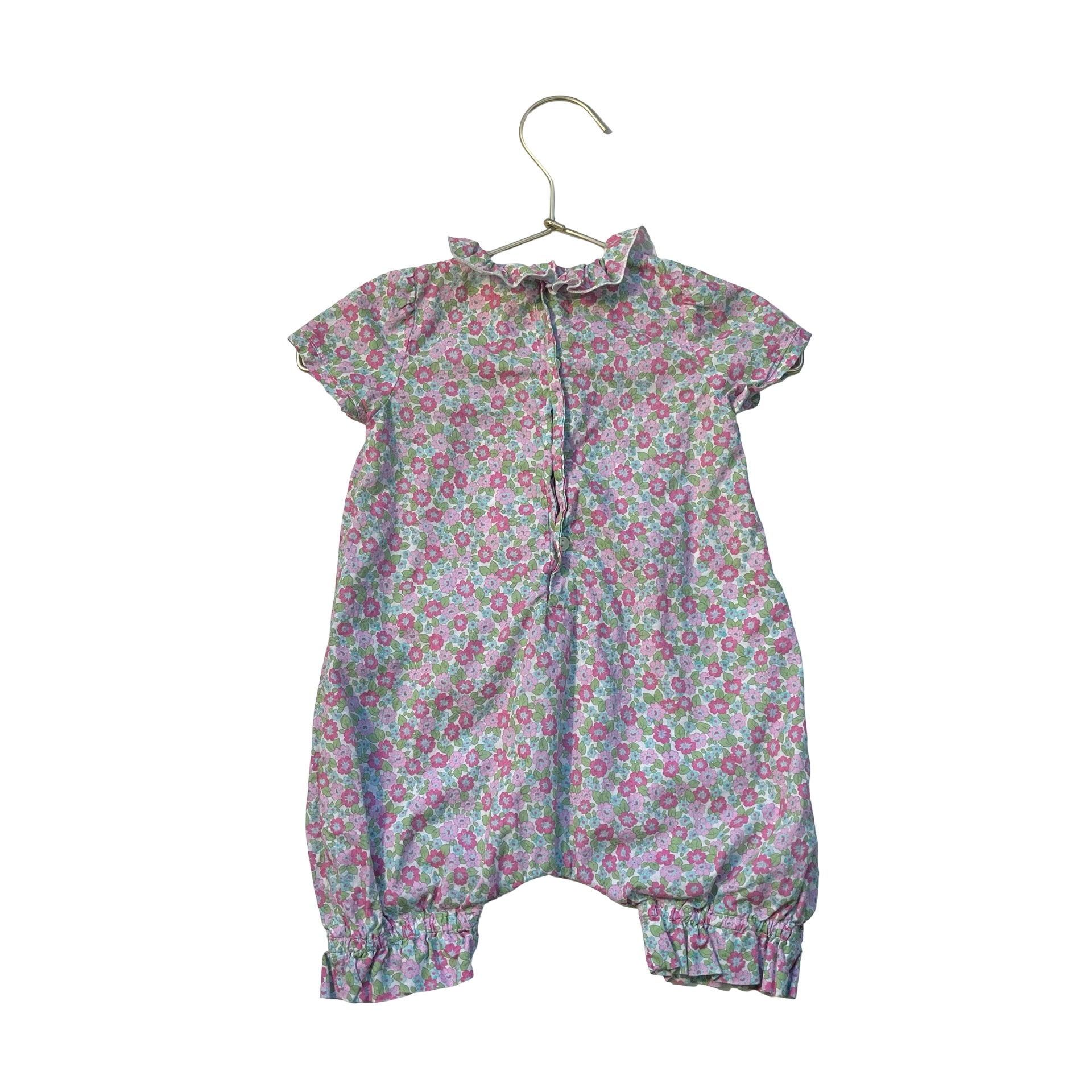 M. Ferrari Pink, Blue, Green Floral Romper - Size 6 Mo