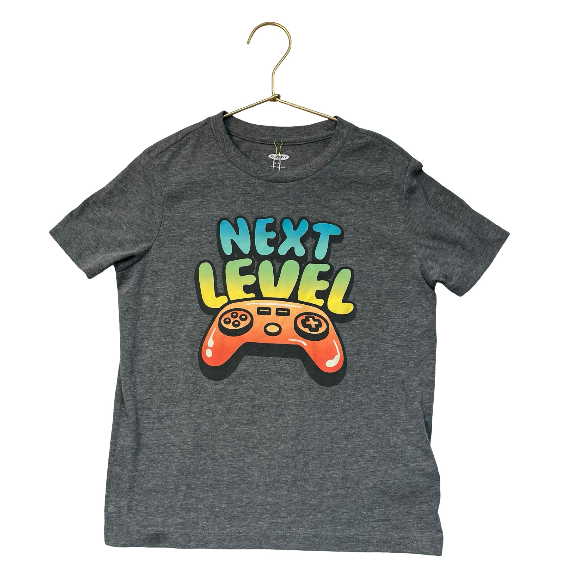 Old Navy Gray 'Next Level' Controller Graphic T-Shirt - Size S 6-7