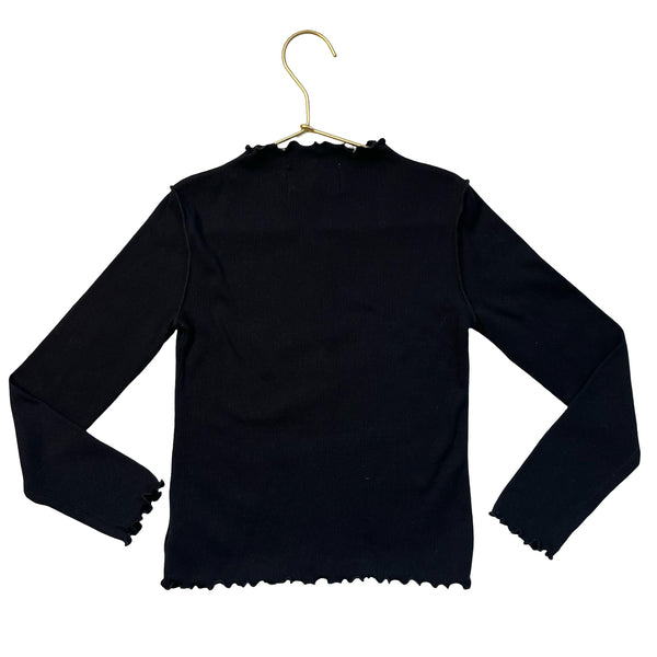 Old Navy Black Ribbed Mock Neck Top - Size S 6-7